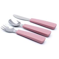 We Might Be Tiny Stainless Steel Toddler Cutlery Set - Dusty Rose